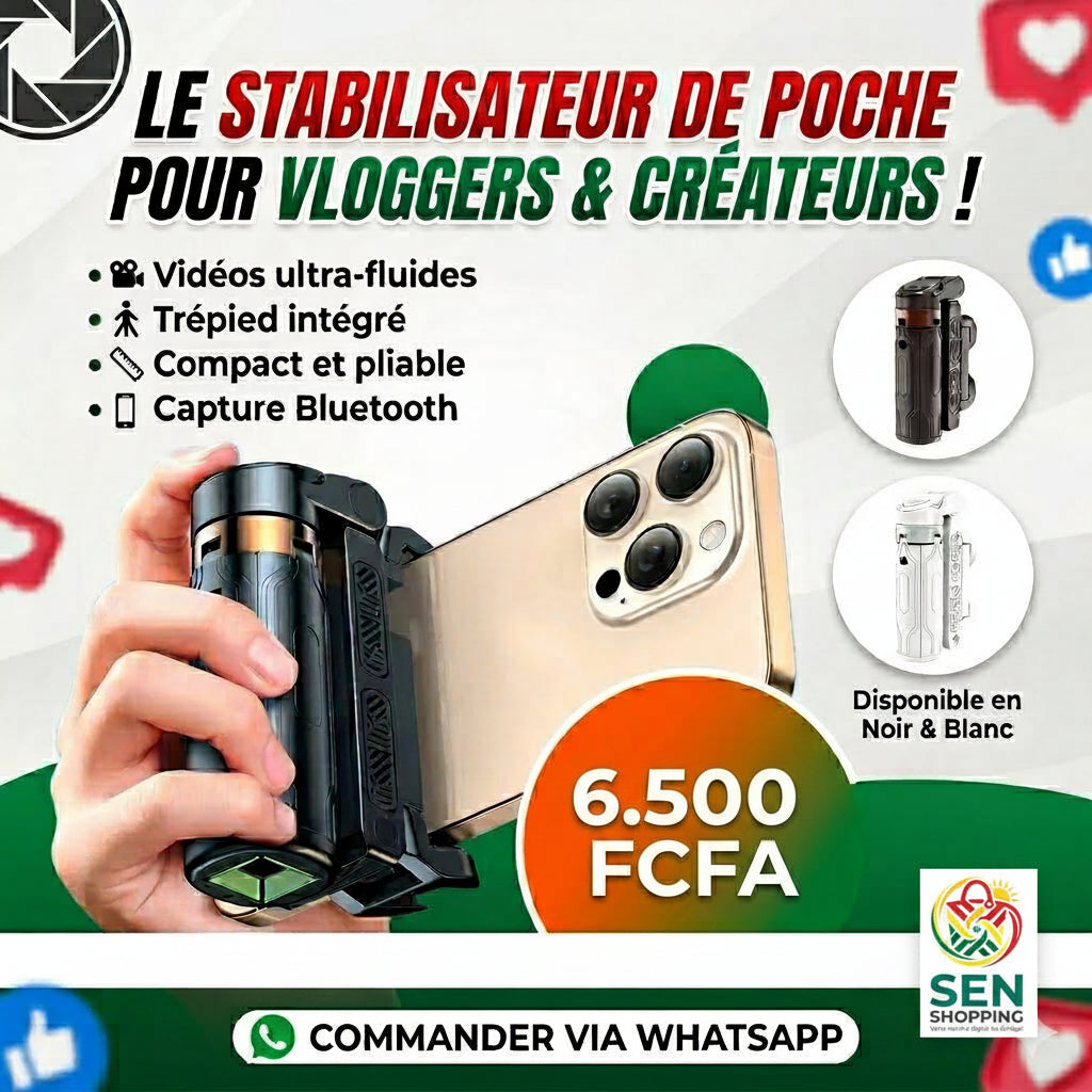 Trépied de Bureau pour Téléphone Portable Photographie
Portable JC-25 Mini Perche à Selfie Pliable de Poche avec
Rotation à 360 Degrés