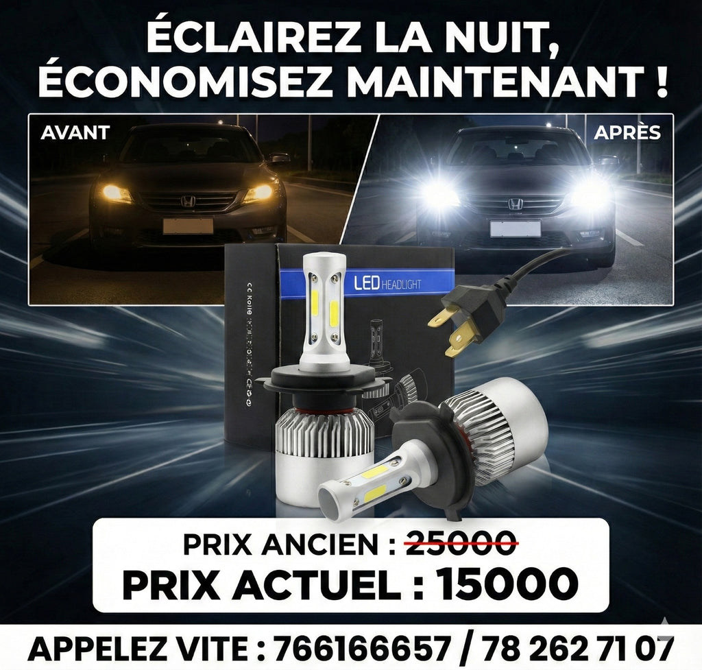 Phares de voiture explosifs transfrontaliers H1 H4 H7 V7 ampoule de feux de voiture à LED laser à quatre côtés intégrée de loin et de près 9005 en stock