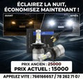 Phares de voiture explosifs transfrontaliers H1 H4 H7 V7 ampoule de feux de voiture à LED laser à quatre côtés intégrée de loin et de près 9005 en stock