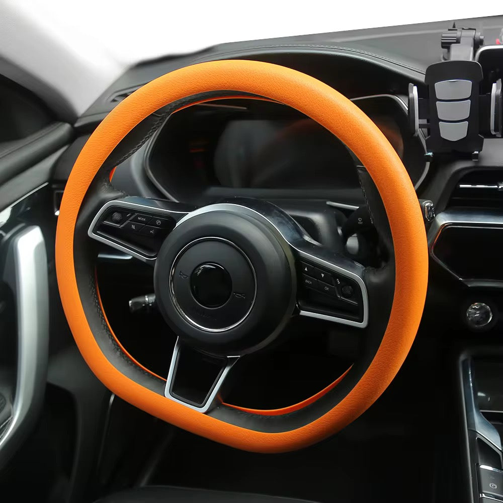 Housse de volant en silicone respirante antidérapante multicolores, accessoire de décoration de voiture souple pour SUV, universel pour tous les véhicules