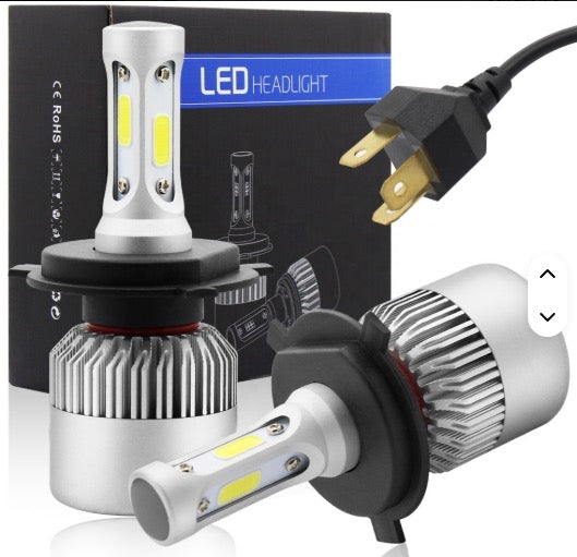 Phares de voiture explosifs transfrontaliers H1 H4 H7 V7 ampoule de feux de voiture à LED laser à quatre côtés intégrée de loin et de près 9005 en stock
