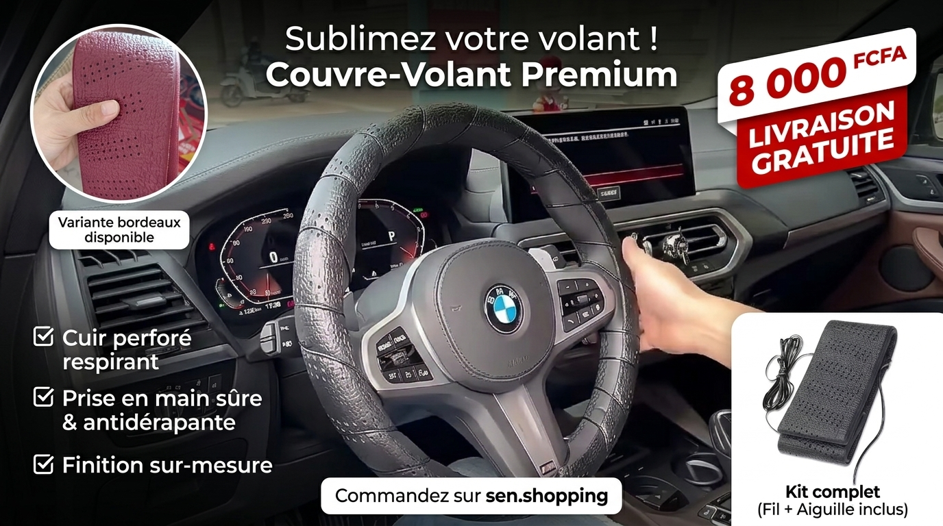 Housse de volant en cuir PVC a lacets