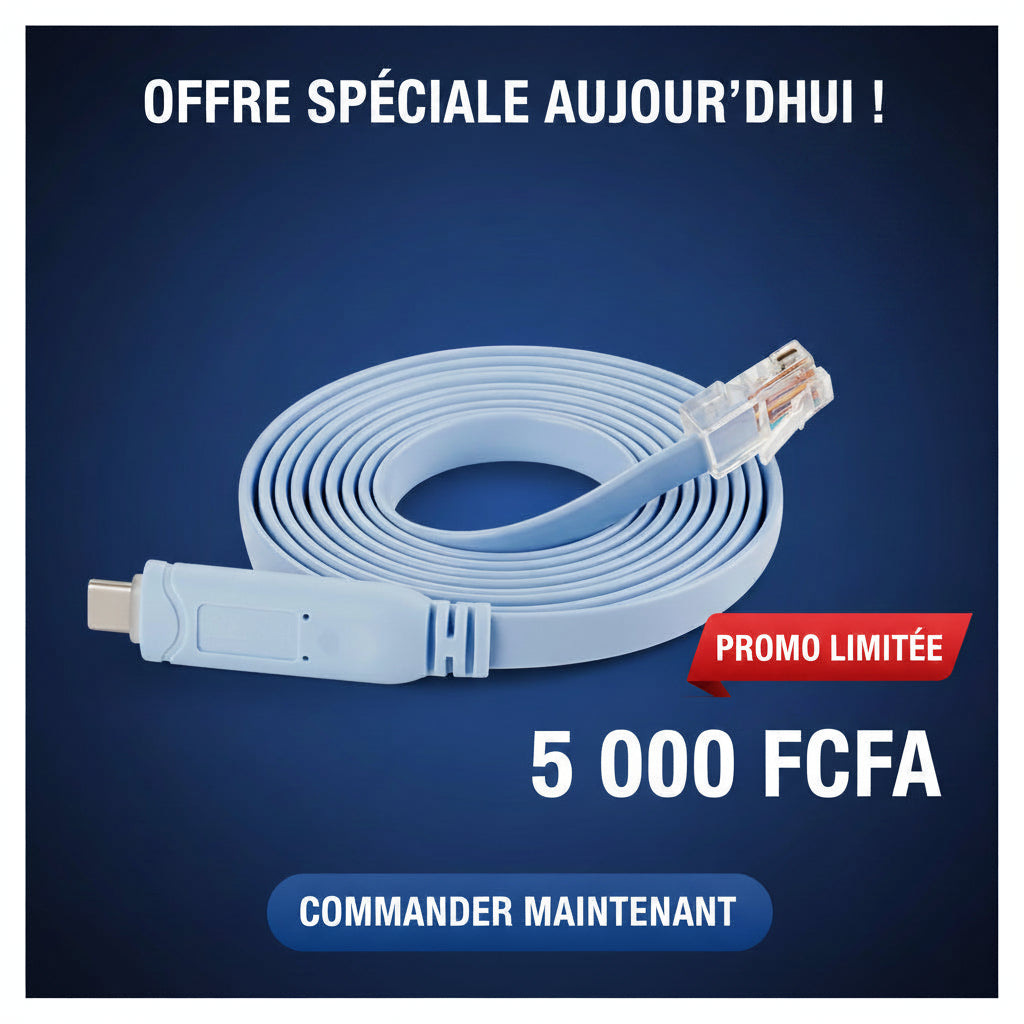 Câble console USB Type C RJ45 série RS232 FTDI en PVC coaxial avec puce FT232RL pour ordinateur portable, haut-parleur, microphone, moniteur - En stock 1m
