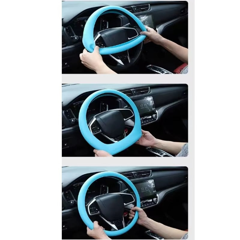 Housse de volant en silicone respirante antidérapante multicolores, accessoire de décoration de voiture souple pour SUV, universel pour tous les véhicules