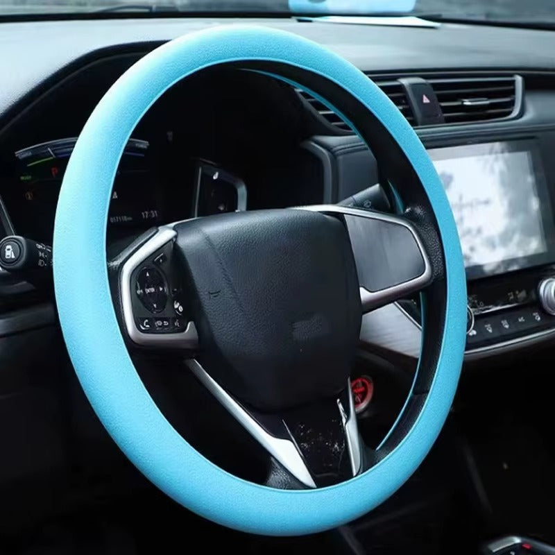 Housse de volant en silicone respirante antidérapante multicolores, accessoire de décoration de voiture souple pour SUV, universel pour tous les véhicules