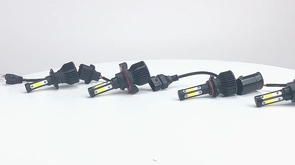 Phares de voiture explosifs transfrontaliers H1 H4 H7 V7 ampoule de feux de voiture à LED laser à quatre côtés intégrée de loin et de près 9005 en stock